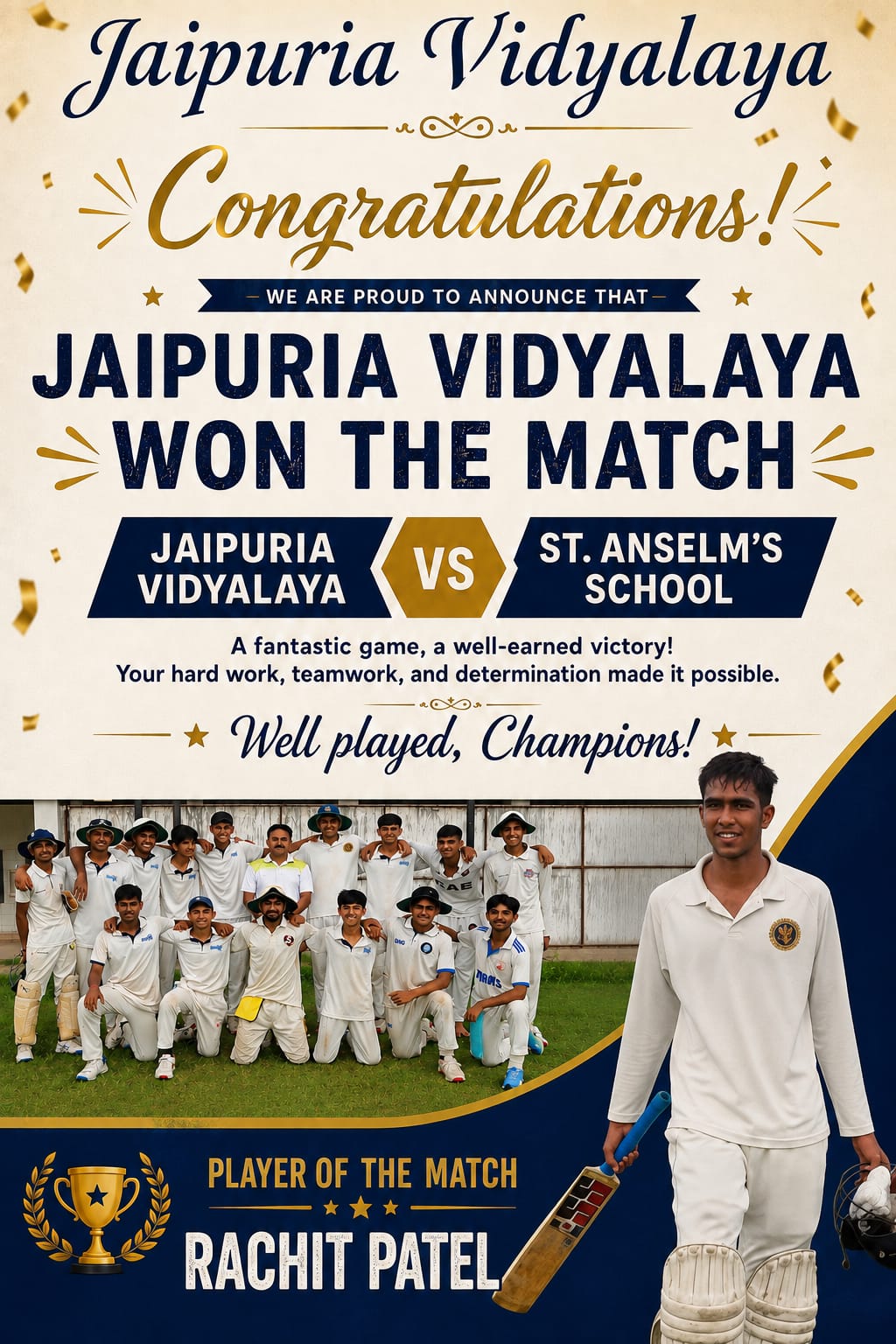 Won Match Against St. Anselm's School